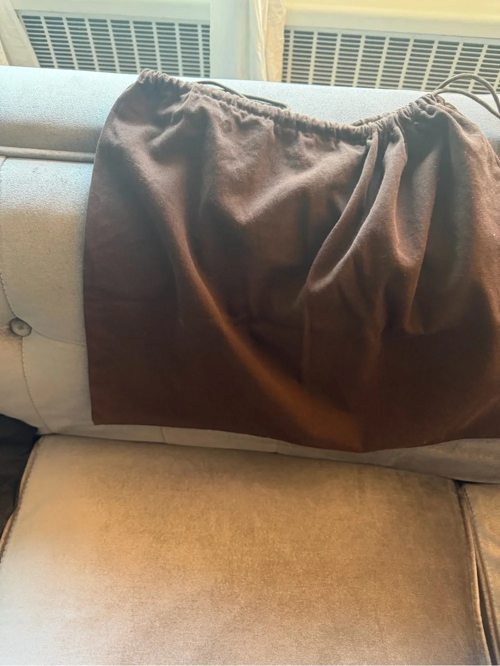 Gucci Brown XL Drawstring Dust Bag with Gold Logo